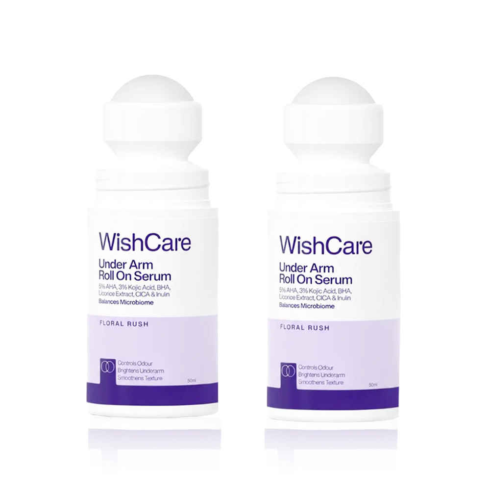 Buy WishCare Underarm Roll On Serum for Women -5% AHA3% Kojic AcidInulin - Lightening & Odor Control - Floral Rush (50 ml) - Pack of 2 - Purplle