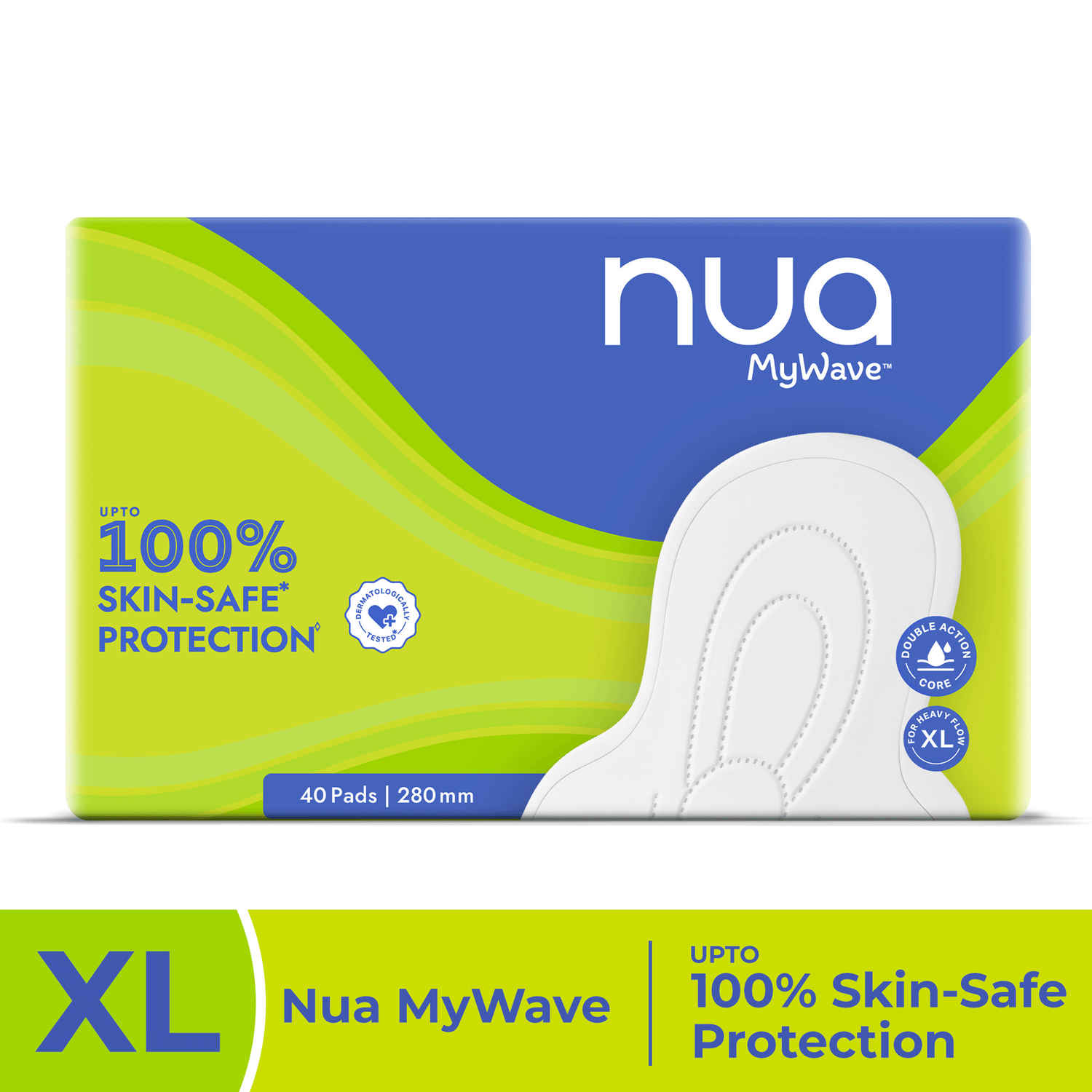 Buy Nua MyWave Sanitary Pads | For Heavy Flow | XL | (40 pc) - Purplle