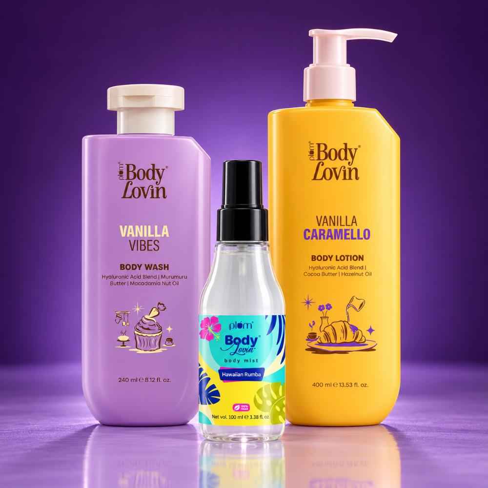 Buy Plum Vanilla Dream Body Care (Plum Vanilla Body Lotion + Hawaiian Rumba Body Mist + Vanilla Vibes Body Wash) Combo of 3 - Purplle