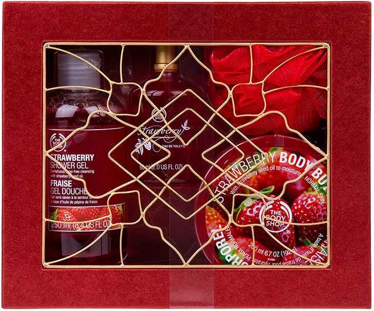 Buy The Body Shop 4 Pc Strawberry Shower Moisture And Soften Small Gift Set - Purplle