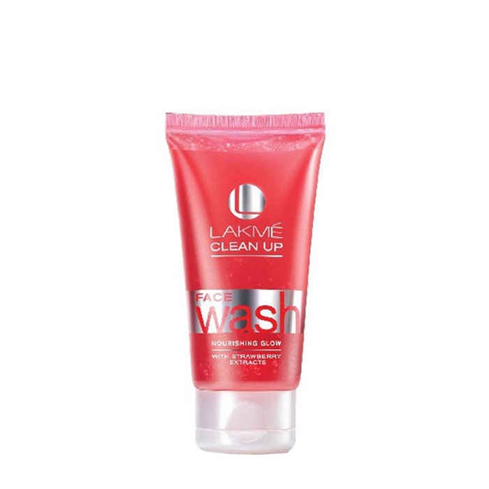 Buy Lakme Clean Up Nourishing Glow Strawberry Face Wash (25 g) Sample - Purplle