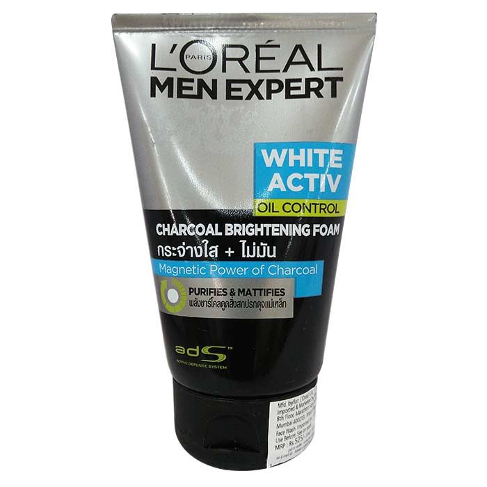 Buy L'Oreal Paris Men Expert White Activ Oil Control Charcoal Brightening Foam (100 ml) - Purplle