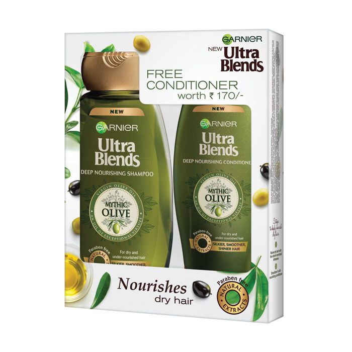 Garnier Ultra Blends Mythic Olive Shampoo (360 ml) + Conditioner (175