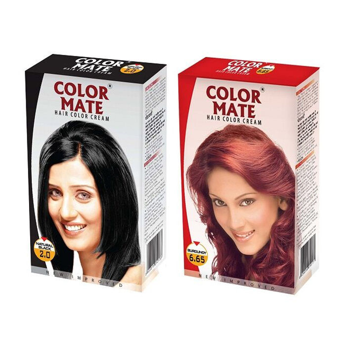 Color Mate Hair Color Cream Natural Black + Burgundy (260 ml)