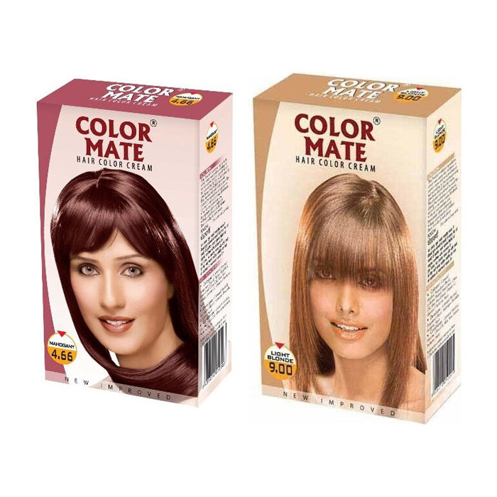 Color Mate Hair Color Cream Mahogany + Light Blonde (260 ml)