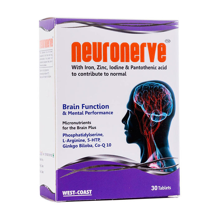 West Coast Neuronerve With Iron, Zinc, Iodine & Pantothenic Acid 30 Tablets