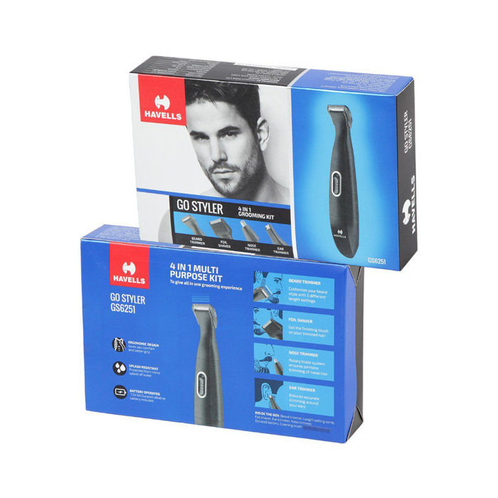 Havells GS6251 Battery Operated 4 in 1 Grooming Kit (Black)