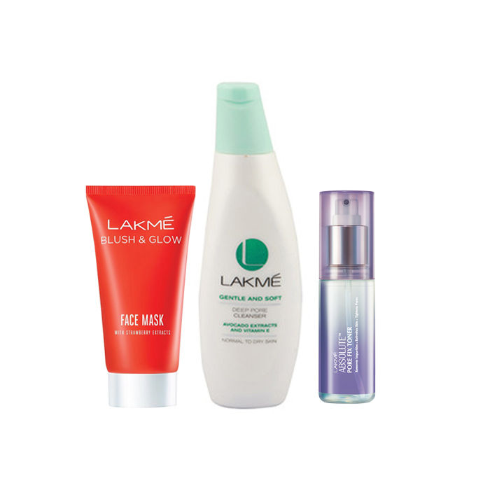 Lakme Face Care Kit ( Deep Pore Cleanser 60ml + Face Mask 50ml + Pore