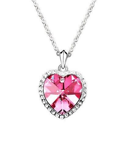 Amazon.com: Heart Pendant Necklace for Women White Pink Crystal Single Big  Heart Charm Necklace Sliver Chain Crystal Heart Shape Necklace Jewelry Gift  for Women Girls Valentine's Day Gifts: Clothing, Shoes & Jewelry