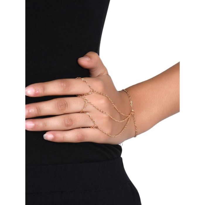 Buy Gold Hand Ring Bracelet, Hand Chain Bar Bracelet, Ring Attached Bracelet,  Finger Bracelet, Boho Tube Bracelet, Bridesmaid Gift, GEHATI Online in  India - Etsy