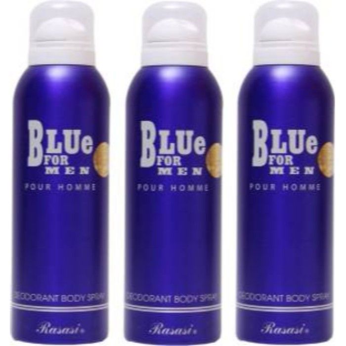 Buy Rasasi Blue For Men Deodorant Spray For Men Set Of 3 Online