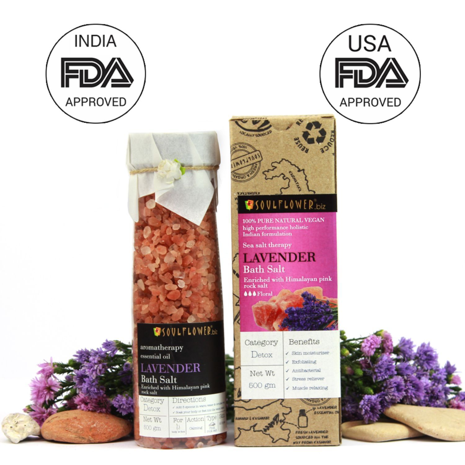 Buy Soulflower Lavender Himalayan Pink Rock Aroma Bath Salt (500 g ...