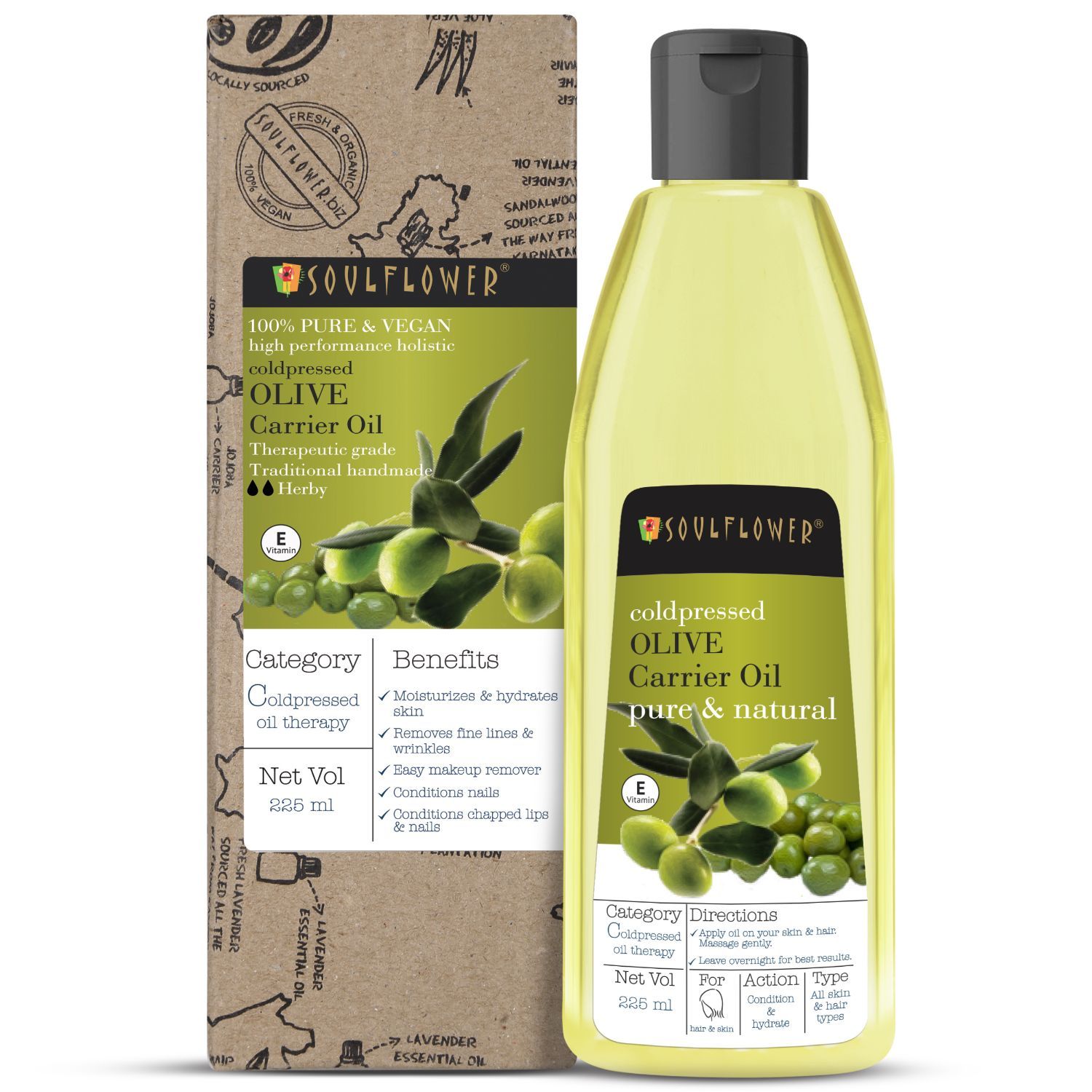 Soulflower Coldpressed Olive Carrier Oil (225ml)