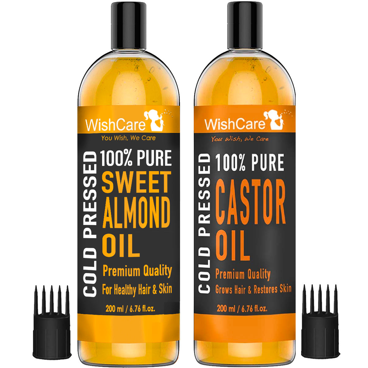 Buy WishCare 100 Pure Cold Pressed Castor Oil & Sweet Almond Oil (200