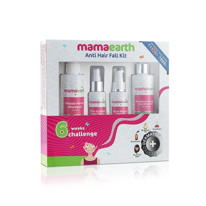 Buy Mamaearth Anti Hair Loss Kit (Oil, Shampoo, Conditioner & Tonic) Online Purplle