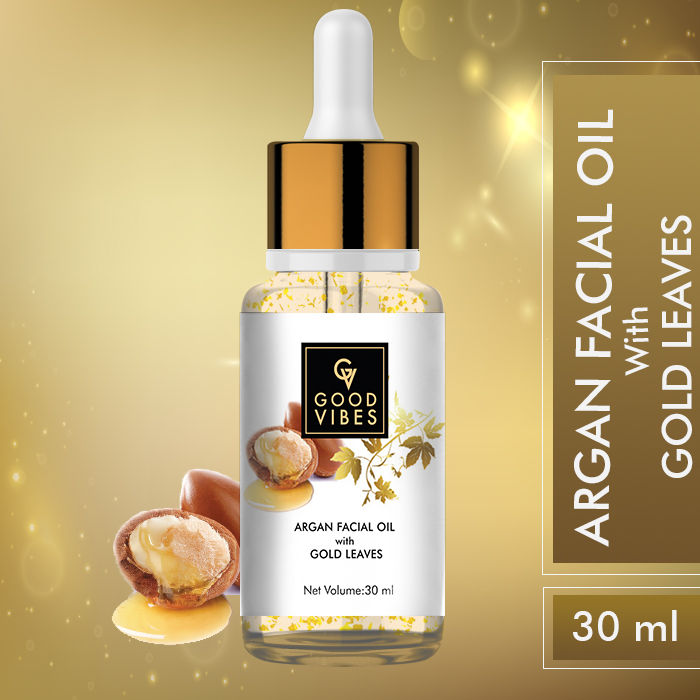 Buy Good Vibes Facial Oil with Gold Leaves Argan (30 ml) Online Purplle