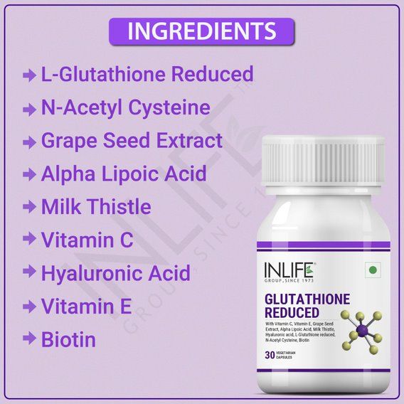 inlife glutathione review Reviews of L Reduced Supplement Vitamin C Milk Thistle Grape Seed Extract Biotin Skin Whitening Men Women 1000mg Easy to Incorporate
