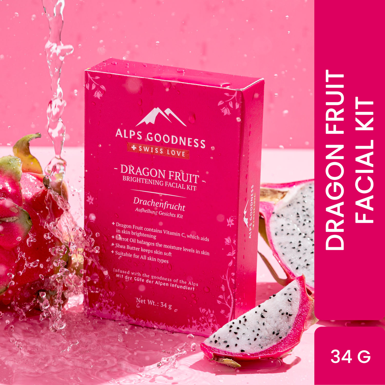 Alps Goodness Brightening Facial Kit - Dragon Fruit (34 gm)