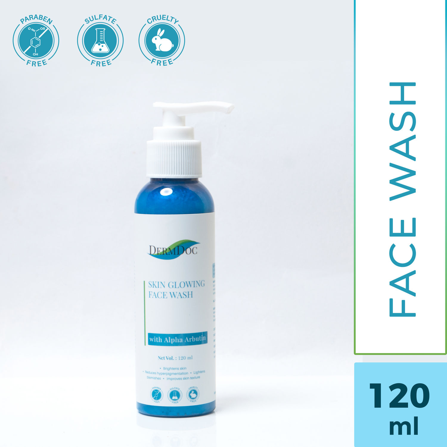 DermDoc Skin Glowing Face Wash with Alpha Arbutin (120 ml)