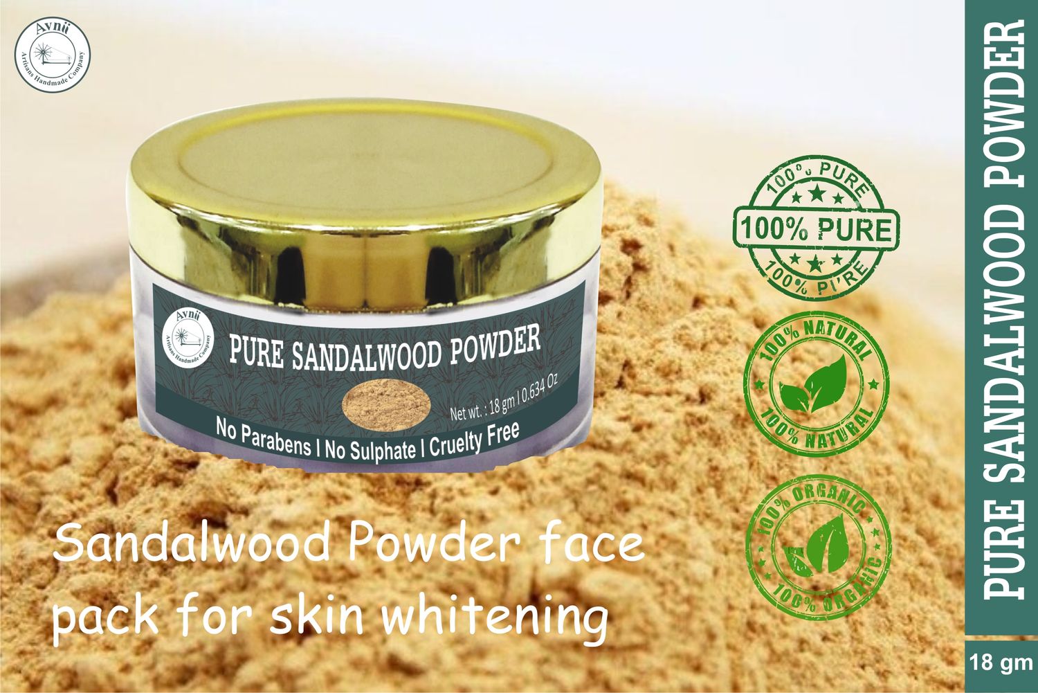 Buy Avnii Organics 100 Organic Sandalwood Powder Good for Face and