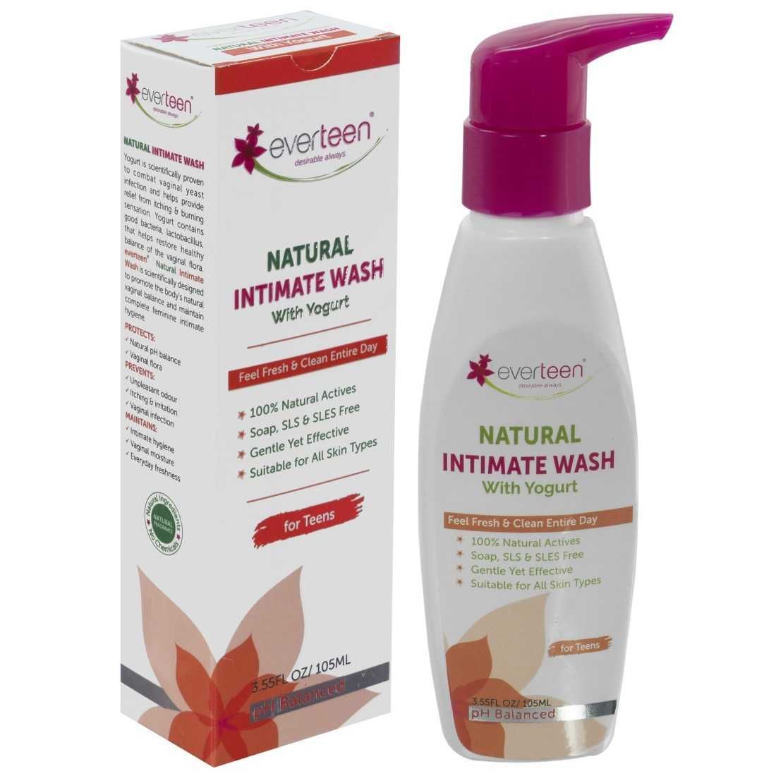 everteen Yogurt Natural Intimate Wash for Feminine Intimate Hygiene in Teens - 1 Pack (105 ml)