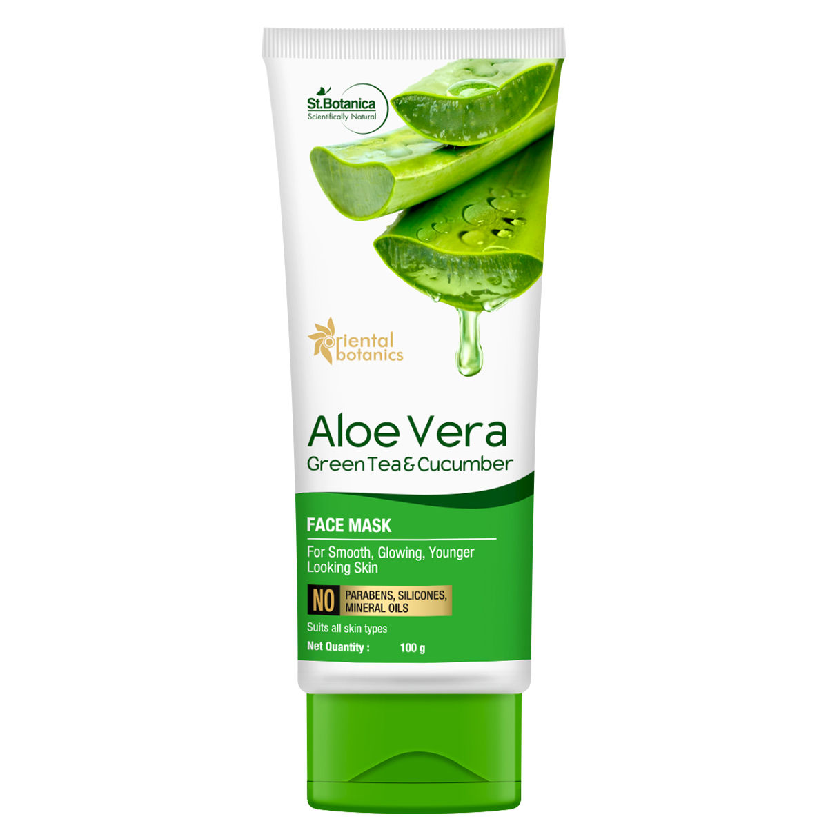 Buy Oriental Botanics Aloe Vera, Green Tea & Cucumber Face Mask For