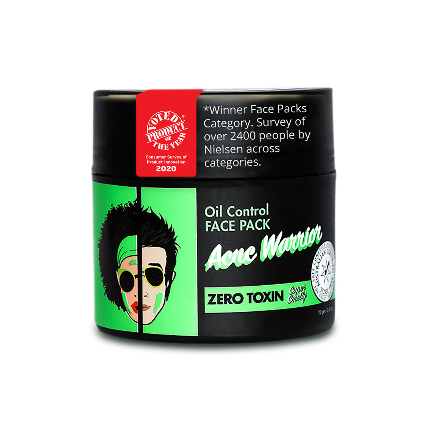 Buy Super Smelly Acne Warrior Zero Toxin & Naturally Derived Face Pack For Acne Prone Skin