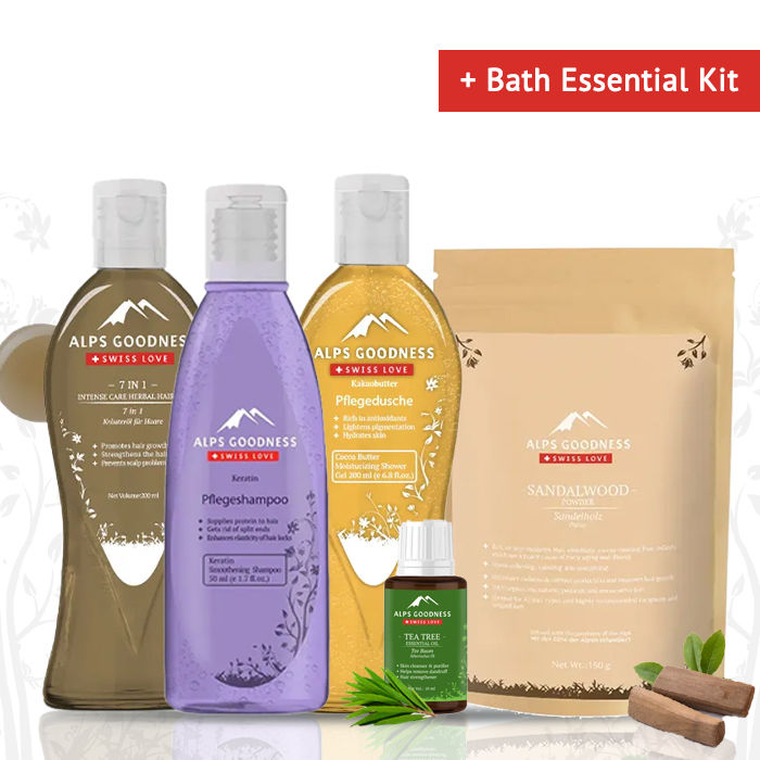 Buy Alps Goodness Bath Essential Kit Shower Gel + Hair Oil + Hair