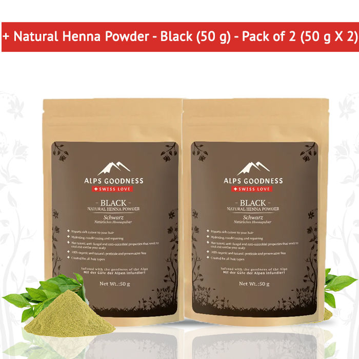Alps Goodness Natural Henna Powder - Black (50 g) - Pack of 2 (50 g X 2)