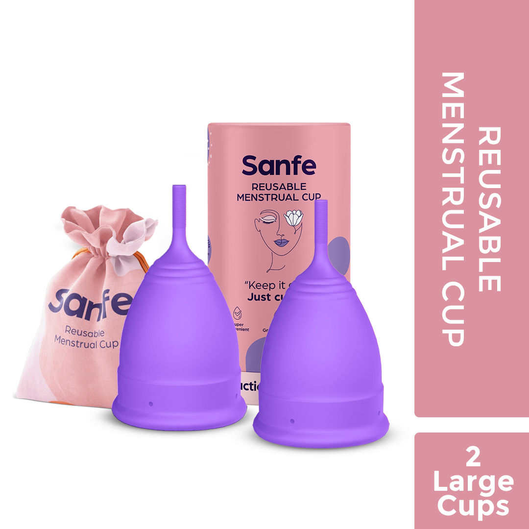 Buy Sanfe Large Reusable Menstrual Cup with No Rashes, Leakage Or Odor