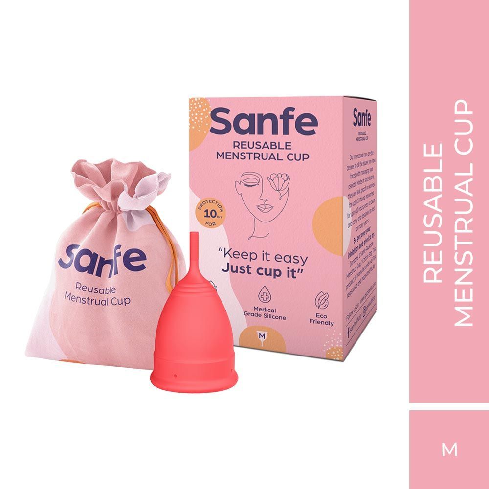 Buy Sanfe Medium Reusable Menstrual Cup with No Rashes, Leakage Or Odor