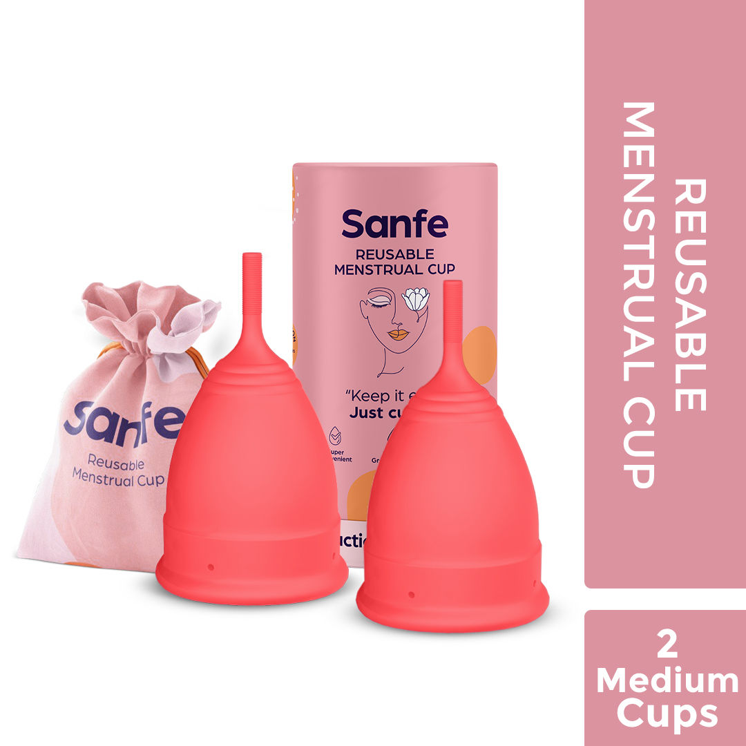 Buy Sanfe Medium Reusable Menstrual Cup with No Rashes, Leakage Or Odor