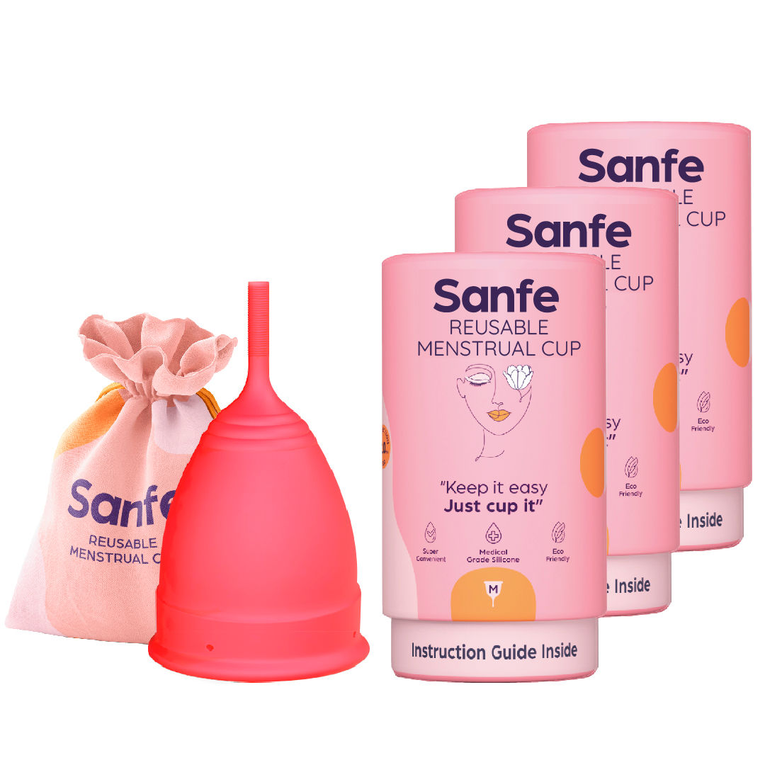 Sanfe Reusable Menstrual Cup with No Rashes, Leakage Or Odor Premium