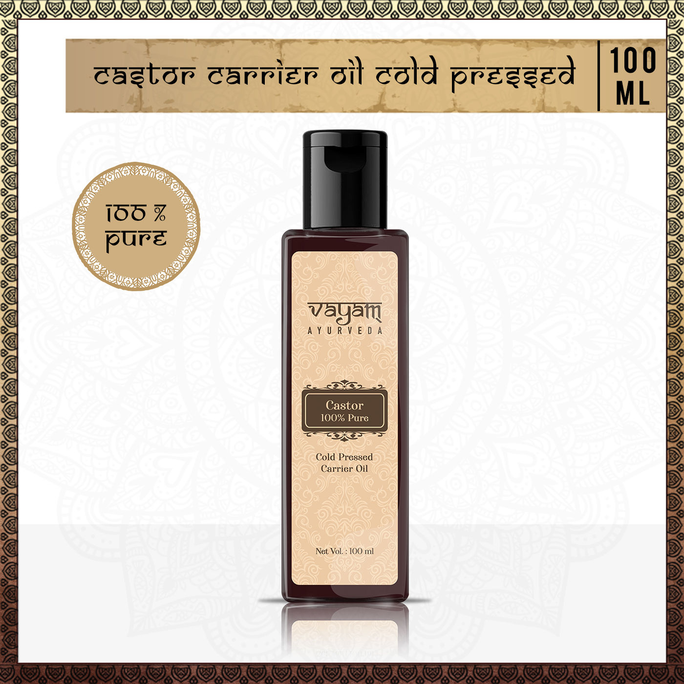 Buy Vayam Ayurveda 100 Pure Coldpressed Carrier Oil (100 ml) Castor
