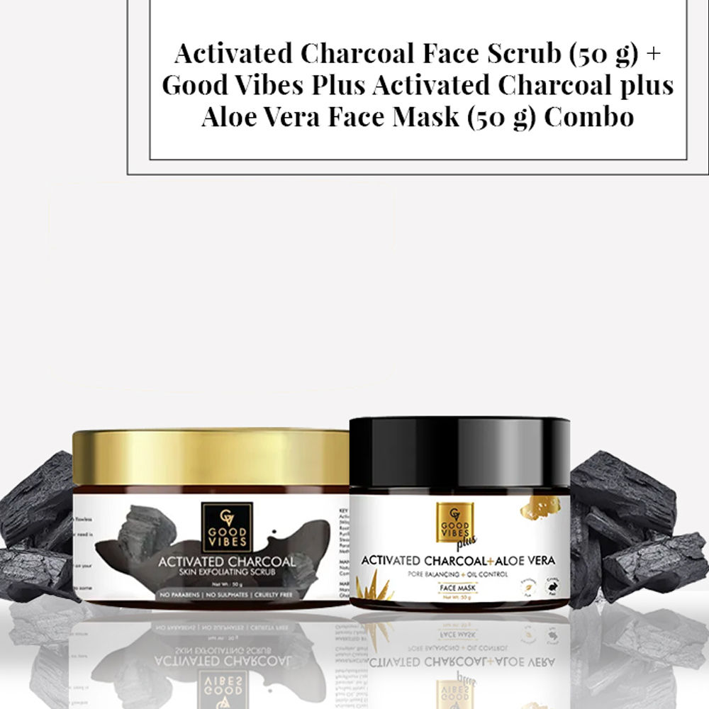 Good Vibes Activated Charcoal Face Scrub (50 g) + Good Vibes Plus