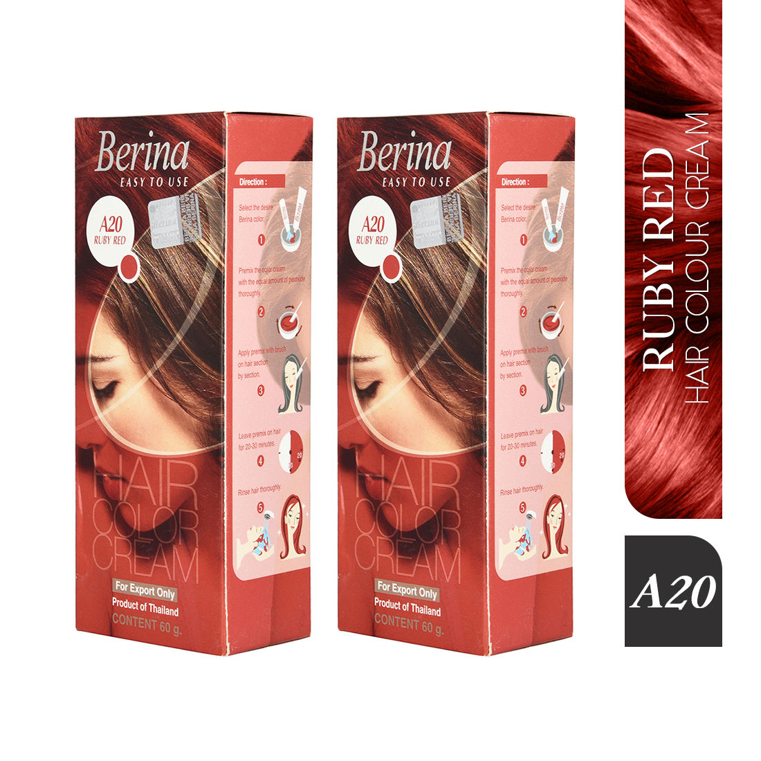 Berina Hair Professional Permanent Hair Color Cream (A 8) Burgundy Color  Pack of 2 | Hair color burgundy, Burgundy hair, Hair color cream