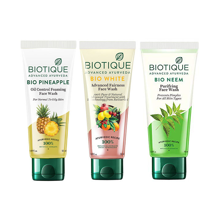 Buy Biotique Face Cleansers (pack of 3) Online Purplle