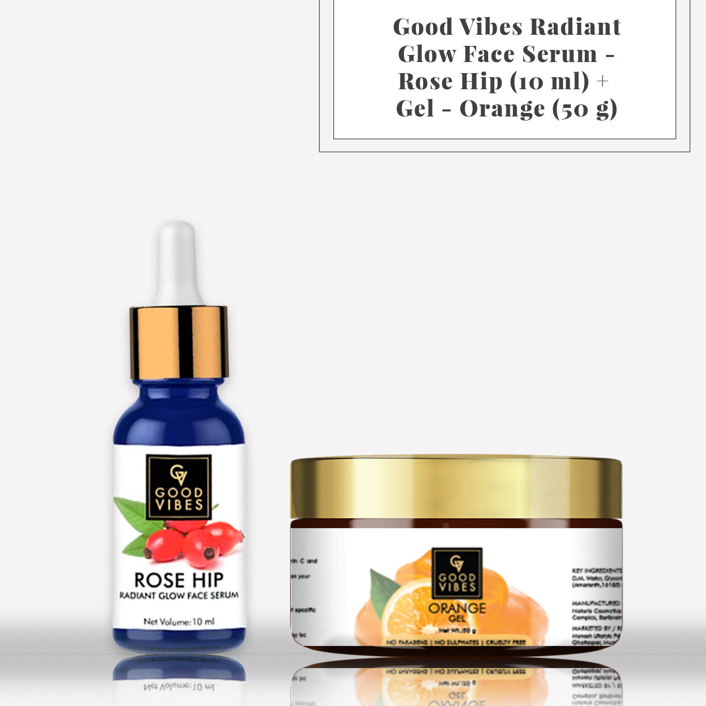Buy Good Vibes Radiant Glow Face Serum Rose Hip (10 ml) + Gel