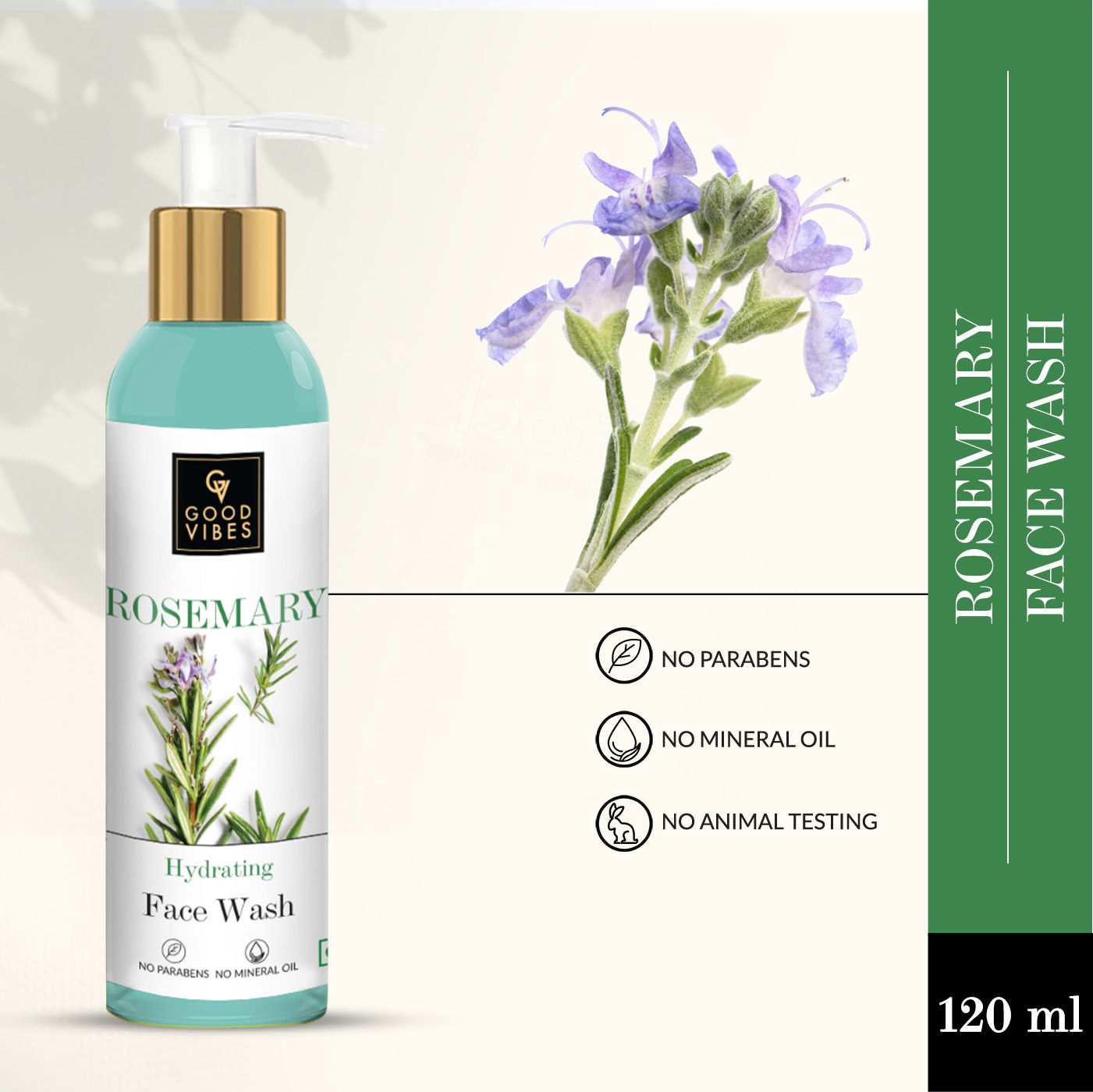 Buy Good Vibes Rosemary Hydrating Face Wash (120 ml) Online | Purplle