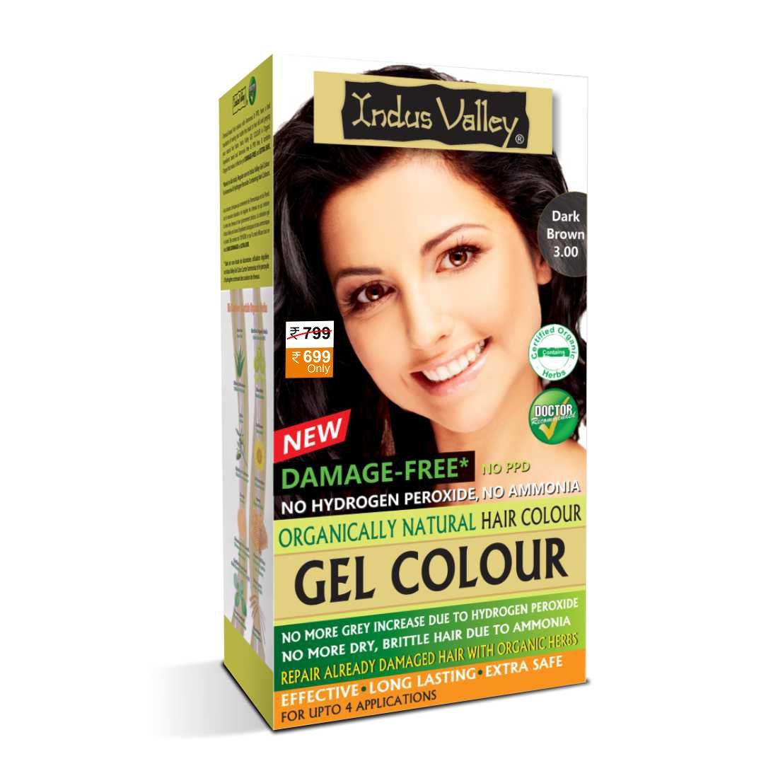 Buy Indus Valley Organically Natural Gel Dark Brown 3.00 Hair ...