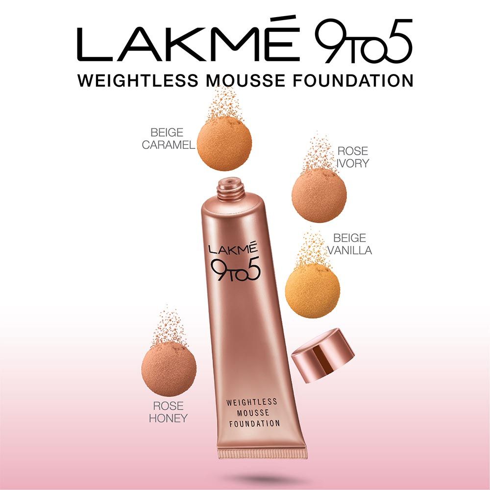 Buy Lakme 9 To 5 Weightless Mousse Foundation - Beige Vanilla 02