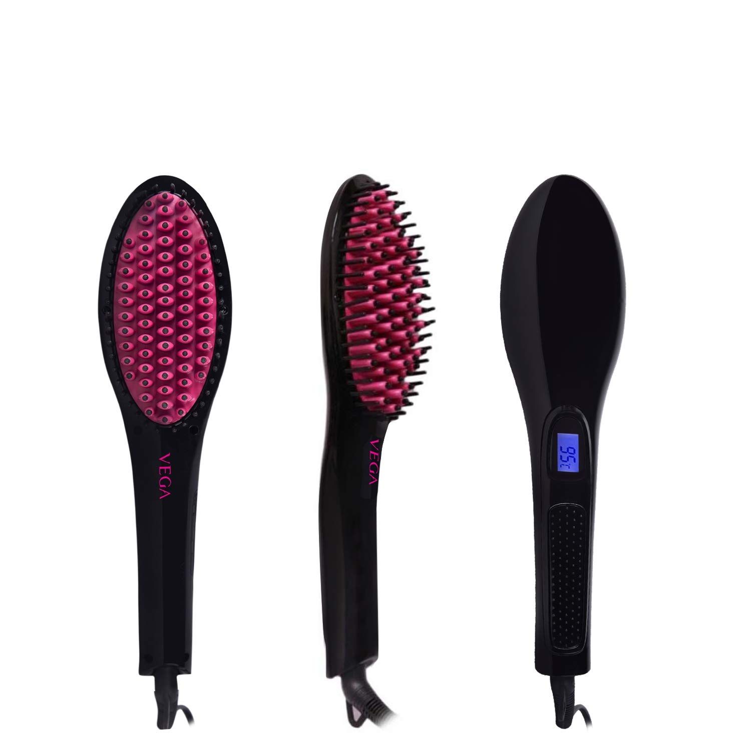 VEGA XGlam Hair Straightening Brush (VHSB01), Black