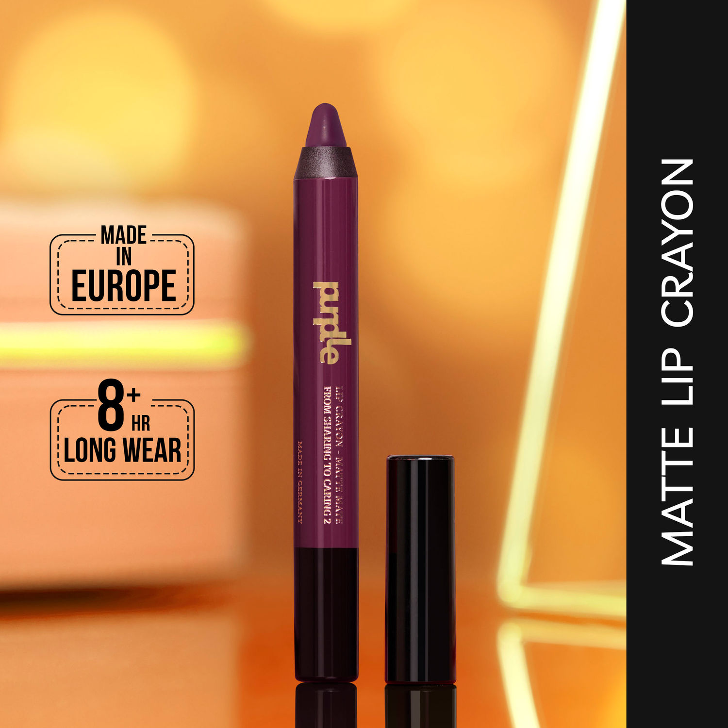 Purplle Lip Crayon, Purple, Matte Mate - From Sharing To Caring 2 (2.8 g)