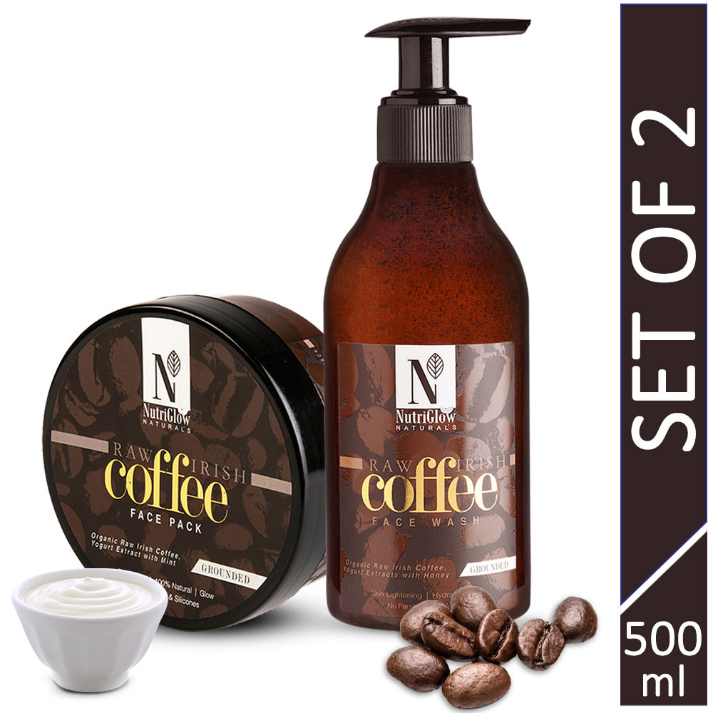 Buy NutriGlow Natural's Combo of 2 Raw Irish Coffee Face Wash (300 ml) and Face  Pack (200 gm) Online