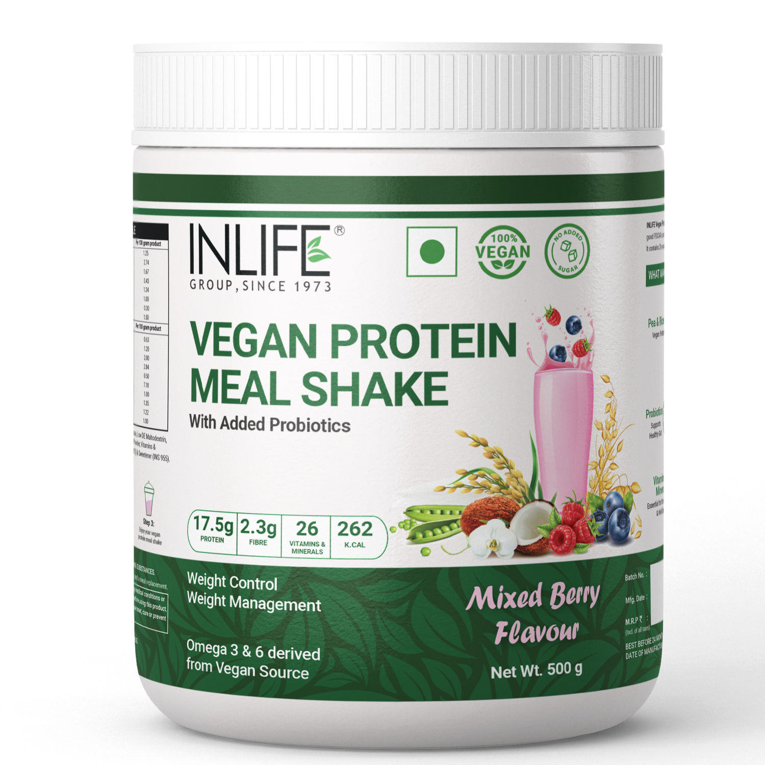 Buy INLIFE Vegan Plant Based Nutritional Meal Replacement Shake, 17.5g