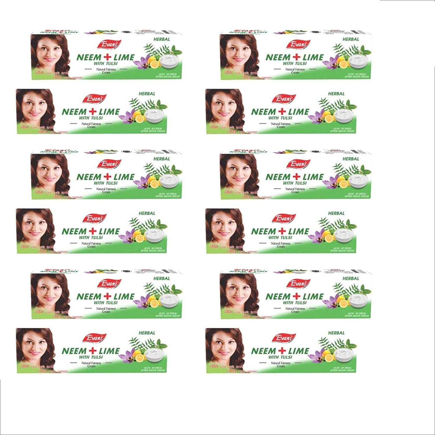 Evani Neem & Lime Fairness Cream Combo Pack of 12 (40G X 12) (480 G)