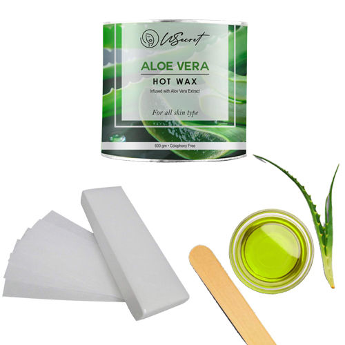 Buy W Secret Alovera Hot Wax (600 gm) +50 Waxing Strips+ 50 Wax