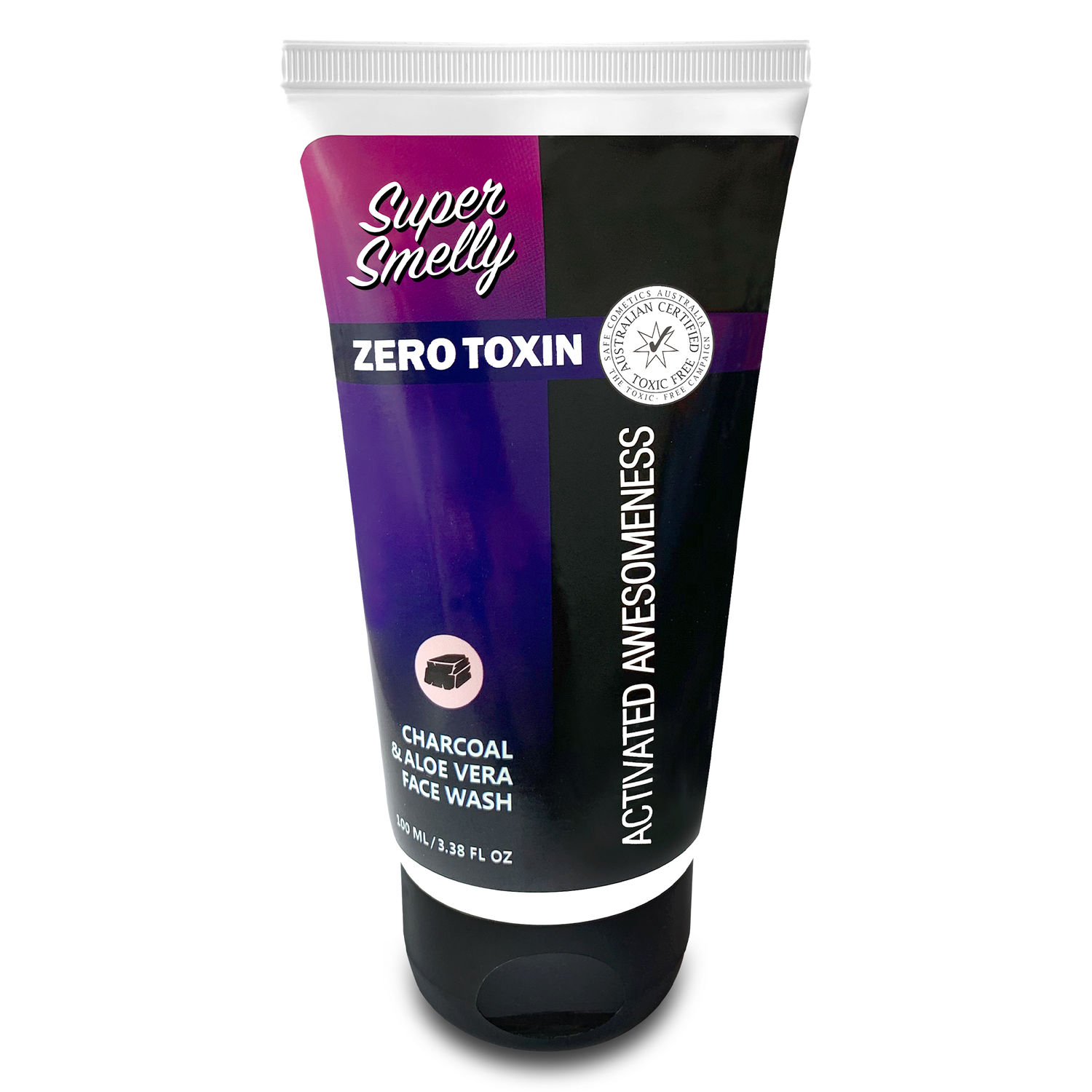 Super Smelly Zero Toxin Activated Charcoal and Aloe Vera Face Wash For