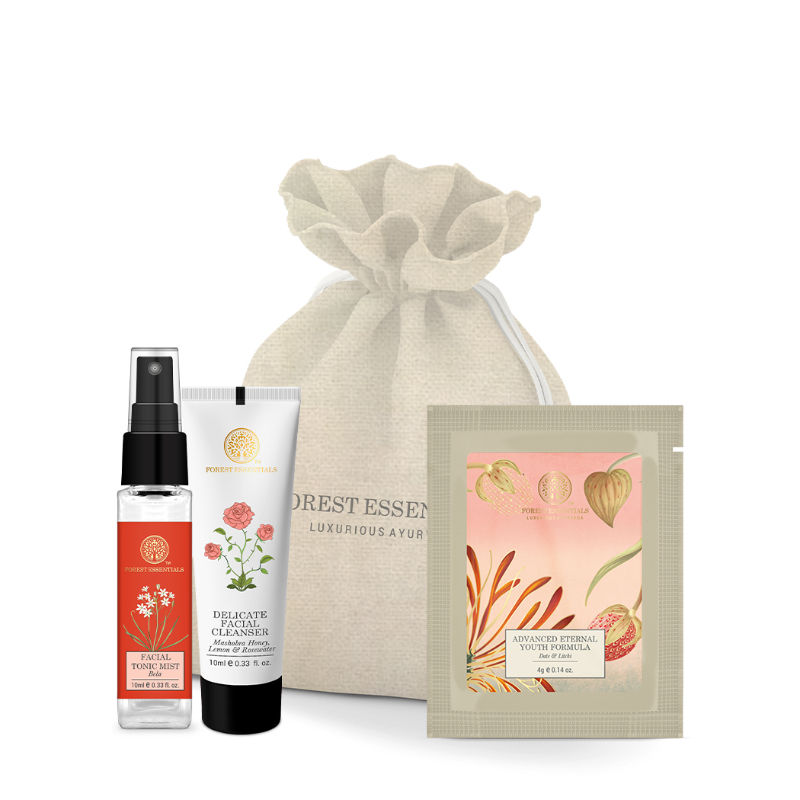 Free Forest Essentials Face Care Kit (Cleanser, Mist, Cream)