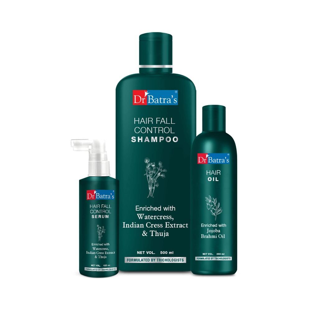 Buy Dr Batras Hair Fall Control Shampoo 500 ml  Hair Oil 200 ml  Hair  Fall Control Serum 125 ml 1s Online at Best Price  Hair Treatment